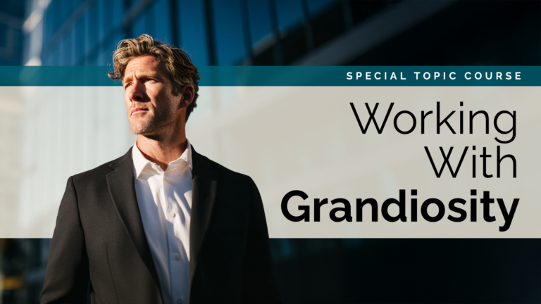 Working with grandiosity promotional banner