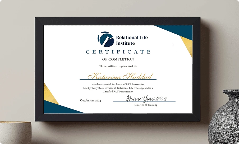 Example Relational Life Institute certificate of completion